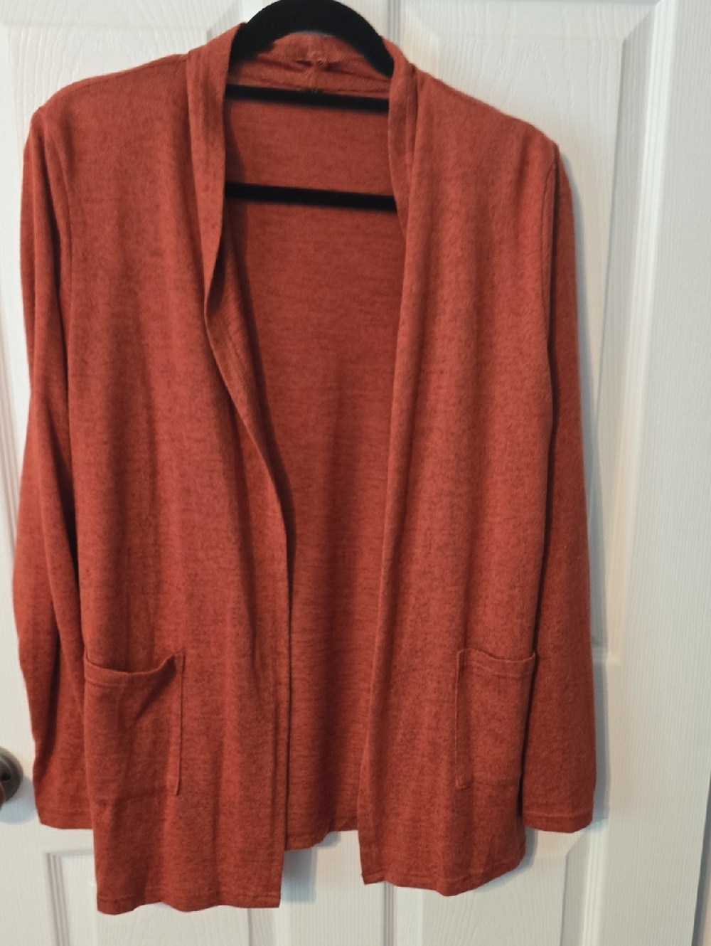 Women’s Open-Front Rust Cardigan Sweater